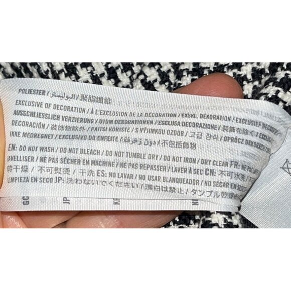 NWT Abercrombie & Fitch Jacket Crop Black Houndstooth Tweed Boxy Womens M - Picture 6 of 13